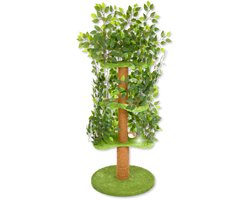 Ypet Kattenboom met bladeren - Krabpaal Voor Katten - Grote Kat - Kattentoren - Stevige Kattenmeubel - Klimmuur - Met Slaapplek - Hoge Kattenplank - Speelboom Bruin - 160 cm