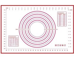 YS Goods Herbruikbare Bakmat - Deegmat - Ovenmat - BPA-vrij - Rood Wit 40 x 60 cm