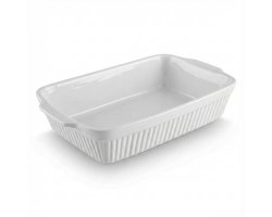 YUGN Ovenschaal Rechthoekig Keramiek 35x20x5 cm Lasagne Schaal Wit