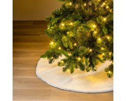 YUKI - kerstboomrok Ø115 cm - imitatiebont - Snow White - wit