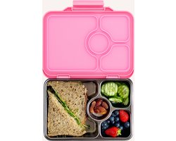 Yumbox Prêt RVS - 4 vakken - lekvrije Bento broodtrommel - duurzame, voedselveilige materialen - Versailles Roze