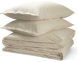 Yumeko dekbedovertrek flanel natuurlijk 200x220 + 2/60x70 - Biologisch & ecologisch