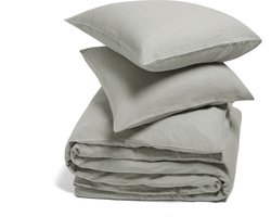 Yumeko dekbedovertrek gewassen linnen mistig groen 200x220 + 2/60x70 - Biologisch & ecologisch