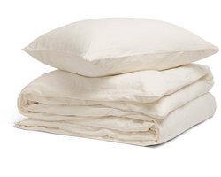 Yumeko dekbedovertrek hennep/katoen soft cream 140x220 + 1/60x70 - Biologisch & ecologisch