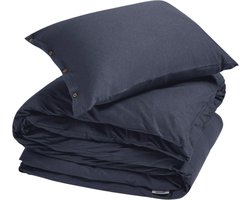 Yumeko dekbedovertrek jersey indigo blauw 140x220 + 1/60x70 - Bio, eco & fairtrade