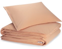Yumeko dekbedovertrek jersey perfect peach 140x220 + 1/60x70 - Bio, eco & fairtrade