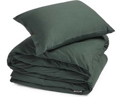 Yumeko dekbedovertrek jersey pine groen 140x220 + 1/60x70 - Bio, eco & fairtrade