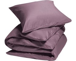 Yumeko dekbedovertrek katoen satijn amethyst 140x220 + 1/60x70 - Bio, eco & fairtrade