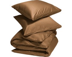 Yumeko dekbedovertrek katoen satijn caramel 240x220 +2/60x70 - Bio, eco & fairtrade