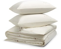 Yumeko dekbedovertrek katoen satijn warm wit seashell 260x220 + 2/60x70 - Bio, eco & fairtrade