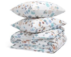 Yumeko dekbedovertrek katoen satijn watercolor dots multicolor 200x220+2/60x70 - Biologisch & ecologisch