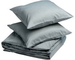 Yumeko dekbedovertrek katoen TENCEL™ groen chambray 200x220 + 2/60x70 - Biologisch & ecologisch