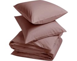 Yumeko dekbedovertrek katoen TENCEL™ poederroze 200x220 + 2/60x70 - Biologisch & ecologisch