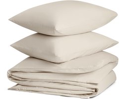 Yumeko dekbedovertrek katoen TENCEL™ sandy taupe 200x220 + 2/60x70 - Biologisch & ecologisch