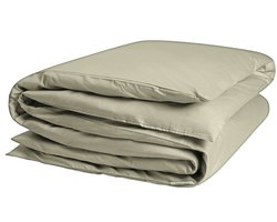 Yumeko dekbedovertrek katoensatijn light olive 200x200 (zonder slopen) - Bio, eco & fairtrade