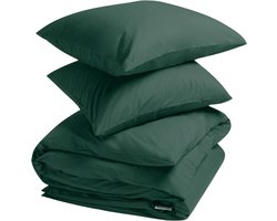 Yumeko dekbedovertrek percal katoen bosgroen 200x220 + 2/60x70 - Bio, eco & fairtrade