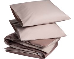 Yumeko dekbedovertrek percal katoen dubbelzijdig roze/mauve 200x220 + 2/60x70 - Bio, eco & fairtrade