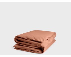 Yumeko dekbedovertrek percal katoen terracotta 140x200 (zonder slopen) - Bio, eco & fairtrade