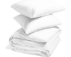 Yumeko dekbedovertrek percal katoen wit 200x220 + 2/60x70 - Bio, eco & fairtrade