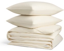 Yumeko dekbedovertrek seersucker katoen gentle wit 200x220 + 2/60x70 - Biologisch & ecologisch