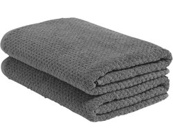 Yumeko douchelakens dots donkergrijs 70x140 - 2 st - Bio, eco & fairtrade