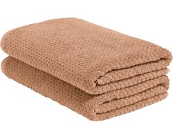 Yumeko douchelakens dots honey 70x140 - 2 st - Hotelkwaliteit - Bio, eco & fairtrade