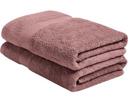 Yumeko douchelakens terry poederroze 70x140 - 2 st - Hotelkwaliteit - Bio, eco & fairtrade