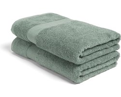 Yumeko douchelakens terry zeegroen 70x140 - 2 st - Hotelkwaliteit - Bio, eco & fairtrade