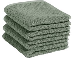 Yumeko gastendoekjes dots stone groen 30x50 - 4 st - Hotelkwaliteit - Bio, eco & fairtrade