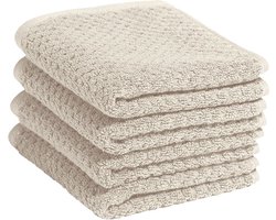 Yumeko gastendoekjes dots wit zand 30x50 - 4 st - Hotelkwaliteit - Bio, eco & fairtrade