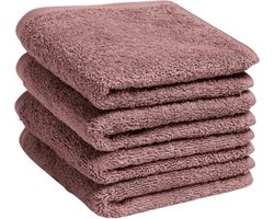 Yumeko gastendoekjes terry poederroze 30x50 - 4 st - Hotelkwaliteit - Bio, eco & fairtrade