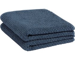 Yumeko handdoeken dots blauw 50x100 - 2 st - Bio, eco & fairtrade