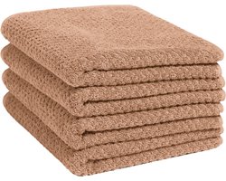 Yumeko handdoeken dots honey 50x100 - 4 st - Hotelkwaliteit - Bio, eco & fairtrade