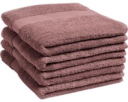 Yumeko handdoeken terry poederroze 50x100 - 4 st - Hotelkwaliteit - Bio, eco & fairtrade
