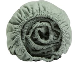 Yumeko hoeslaken flanel pale groen 140x200x30 - Biologisch & ecologisch