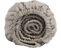 Yumeko hoeslaken gewassen linnen natuurlijk 90x210x30 - Biologisch & ecologisch