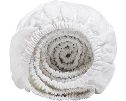 Yumeko hoeslaken gewassen linnen wit 140x200x30 - Biologisch & ecologisch