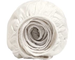 Yumeko hoeslaken katoen satijn warm wit 90x200x30 - Bio, eco & fairtrade