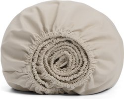 Yumeko hoeslaken katoen TENCEL™ sandy taupe 90x210x30 - Biologisch & ecologisch