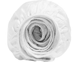 Yumeko hoeslaken katoensatijn wit 80x200x30 - Bio, eco & fairtrade