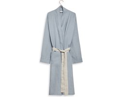 Yumeko kimono badjas gewassen linnen schemerblauw s