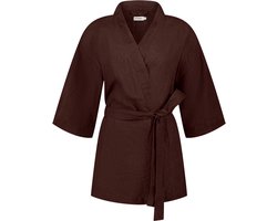 Yumeko kimono jasje gewassen linnen rosewood m