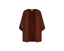 Yumeko kimono vest gebreid katoen cinnamon bruin