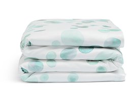 Yumeko kinderdekbedovertrek katoen satijn watercolor dots zeegroen 100x135 - Biologisch & ecologisch