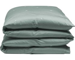 Yumeko kinderdekbedovertrek katoen satijn zeegroen moon 100x135 - Bio, eco & fairtrade