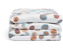 Yumeko kinderdekbedovertrek katoensatijn watercolor dots multicolor 120x150 - Biologisch & ecologisch