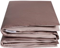 Yumeko kinderdekbedovertrek percal katoen dubbelzijdig roze/mauve 120x150 - Bio, eco & fairtrade