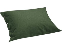Yumeko kussensloop flanel mosgroen 50x60 - Biologisch & ecologisch - 1 stuk