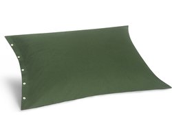 Yumeko kussensloop flanel mosgroen 70x90 - Biologisch & ecologisch - 1 stuk