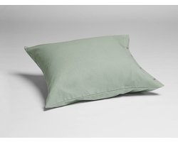 Yumeko kussensloop flanel pale groen 50x70 - Biologisch & ecologisch - 1 stuk